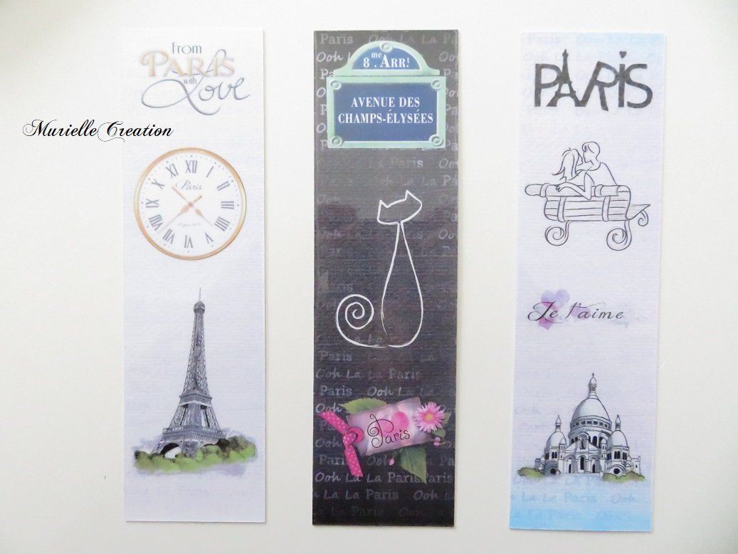 Marque-pages plastifiés "Paris" - Lot de 3 marque-pages