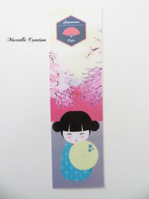 Marque-pages plastifiés "Japon, poupées japonaises" - Lot de 3 marque-pages